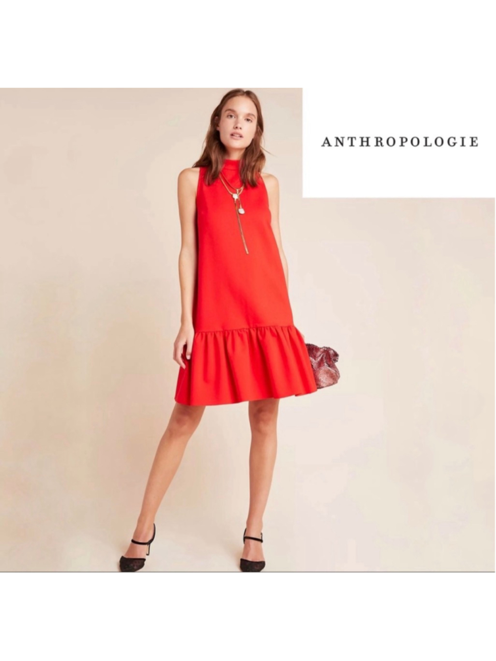 NWT Anthropologie Maeve Alissa swing red dress small